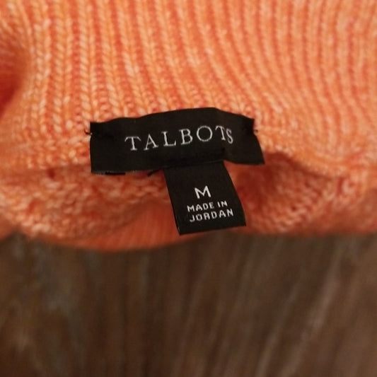 (M) Talbots Wool Blend Cable Knit Solid Color Turtle Neck Cozy Sweater Colorful