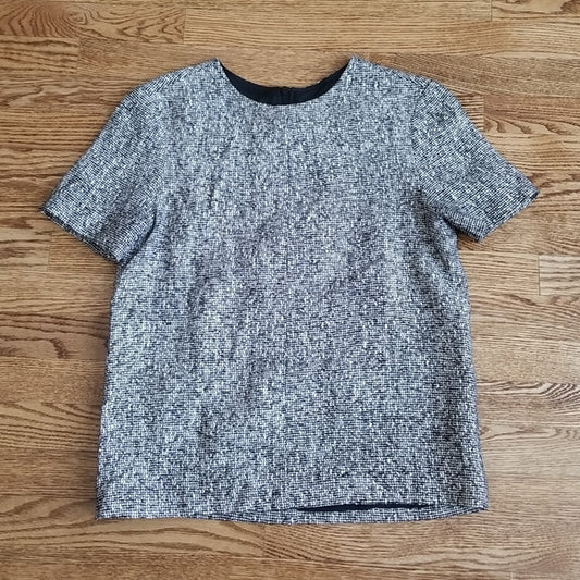 (M) Rag & Bone Wool Blend Short Sleeve Top Business Zip Up Back Daily Staple