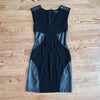 (6) Artizia Talula Bodycon Contoured Little Black Dress Faux Leather Rayon Blend