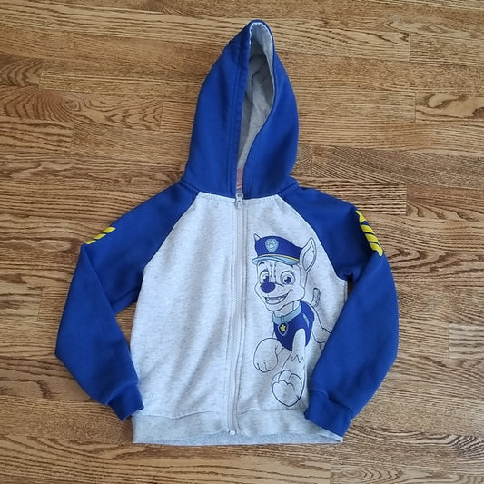 (7) Nickelodeon Youth Paw Patrol Chase Zip Up Hoodie Cotton Blend Casual