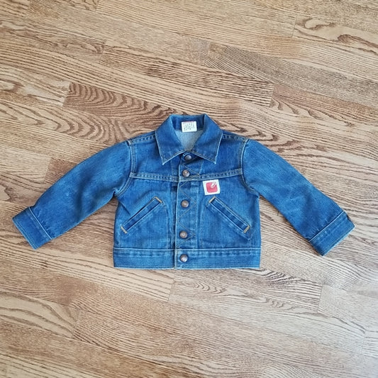 (2) GWG Youth Toddler Unisex Cotton Blend Button Up Jean Jacket Western Vintage