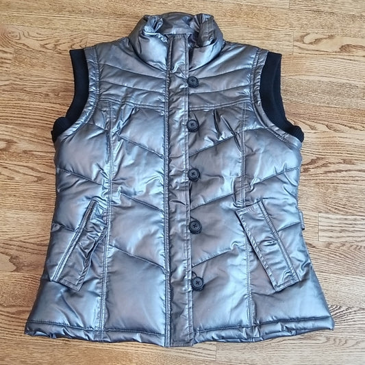 (M) Vintage Cripple Creek Ranchwear Metallic Puffer Vest Outdoorsy Athleisure