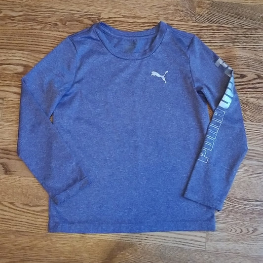 (6) Puma Youth Heathered Long Sleeve Athleisure T-Shirt Sporty Activewear Comfy