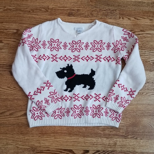 (L) Liz Claiborne 100% Cotton Cozy Knit Holiday Dog Sweater Festive Vintage Pup