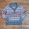 (XL) Eddie Bauer Striped Cotton Blend Partial Button Up Turtle Neck Sweater