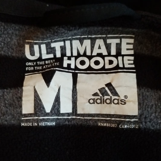 (M) Adidas Striped Zip Up Ultimate Hoodie Athleisure ClimaWarm Cozy