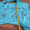 (S) Roper 100% Cotton Embroidered Sequin Long Sleeve Snap Button Down Shirt