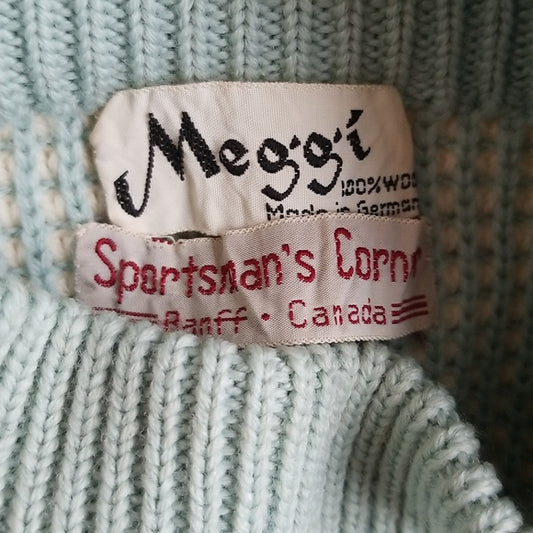 (S) Meggi Banff Canada 100% German Wool Sweater Ski Bunny 50's 60's Vintage