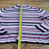 (L) Denver Hayes 100% Cotton Striped Vertical Ribbed Knit Cozy Turtle Neck 90s