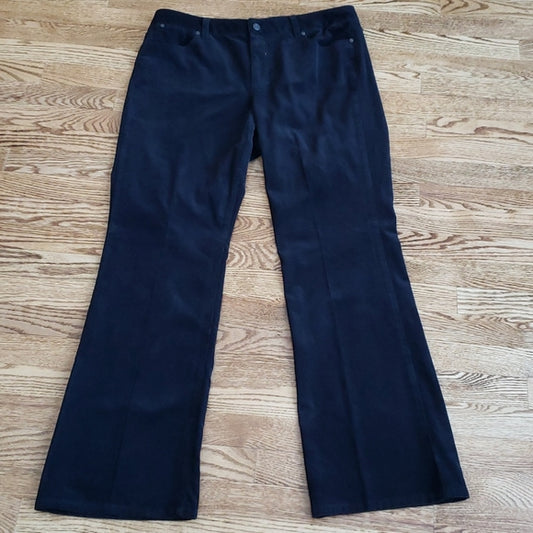 (14) Talbots Black Curvy Bootcut Corduroy Pants Business Casual Office Soft