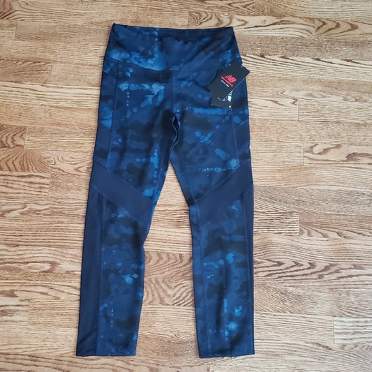 (S) NWT New Balance Sport Camo Print Cropped Tights Moisture Wicking Fast Drying