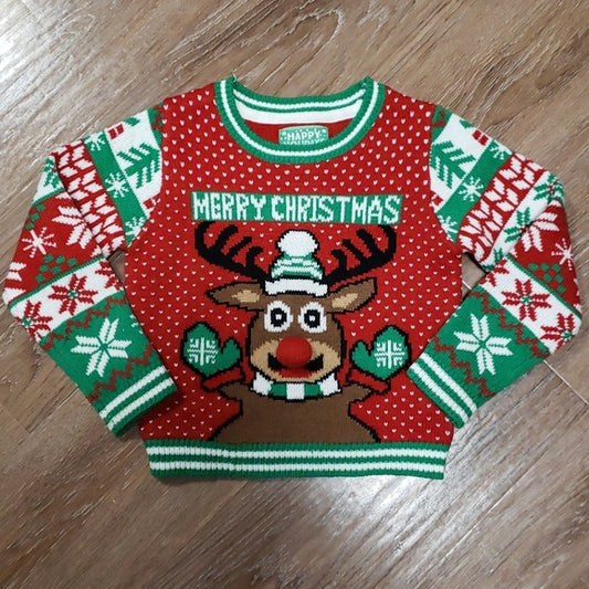 (4) Happy Holidays Youth Toddler Festive Holiday Knit Sweater Cozy Celebrations