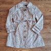 (M) Dennis by Dennis Basso Geometric Reptile Print Belted Trench Classic 90s