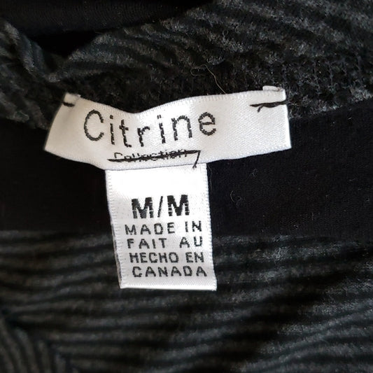 (M) Citrine Collection Viscose Blend Made in Canada Top Lace Black Tie Stripes