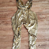 (L) California Costumes Metallic Gold Hooded Flashy Unique Jumpsuit Spaced Out