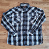 (XL) Cowboy Hardware 100% Cotton Plaid Print Snap Button Down Western Shirt Ride