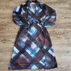 (L) Solo San Francisco Vintage Plaid Midi Dress Comfy Fit and Flare Lightweight