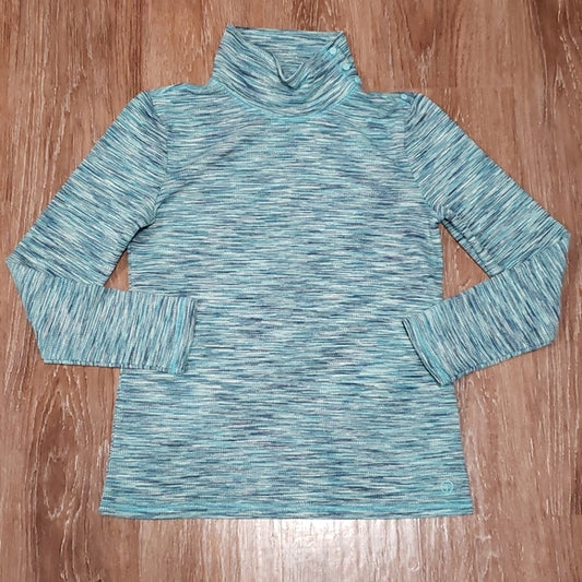 (M) T by Talbots Heathered Comfortable Long Sleeve Turtle Neck Top Athleisure