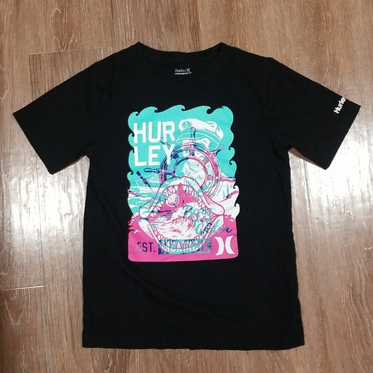 (L) Hurley Short Sleeve Graphic Lightweight T-Shirt Casual Classic Streetwear
