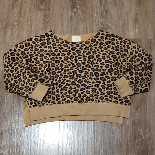 (M) Poppy & Peonies Leopard Print 100% Cotton Oversized Top Made in Canada