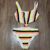 (M) Abercrombie & Fitch Striped One Piece Cutout Swimsuit Beach Vacation Padded