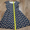 (XS) Enough About Me... Geometric Print Fit & Flare Lightweight Dress Casual