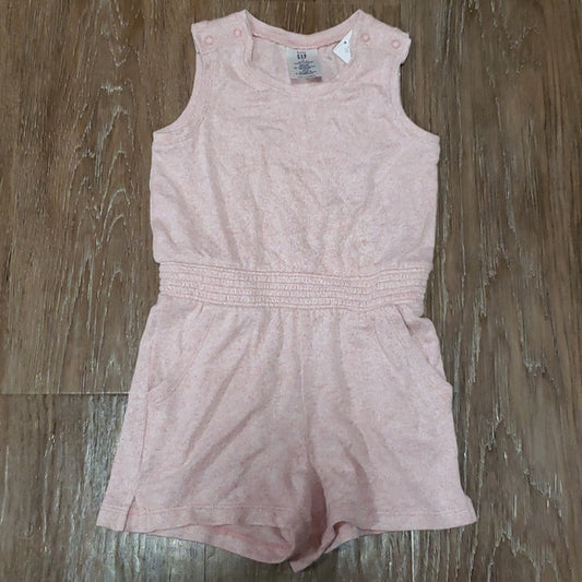 (3T) NWT GAP Toddler Girl's Heathered Rayon Blend Romper with Pockets Vacation