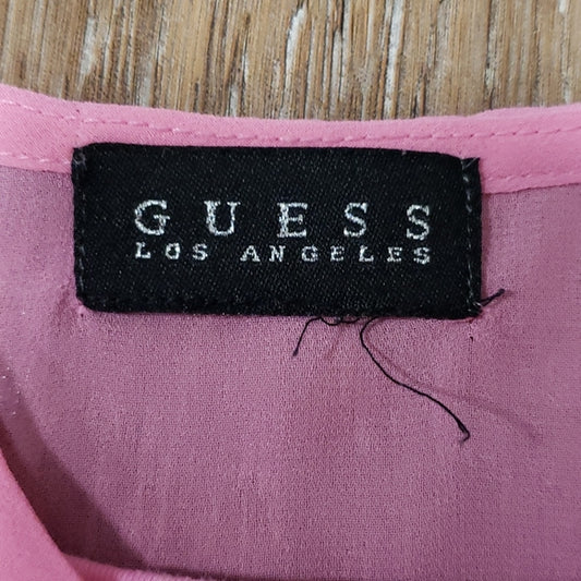 (3T) Guess Los Angeles Sheer Overlay Two Piece Tank Top Set High Low Flowy