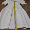 (S) Vintage Dotted Ruffle Lightweight Dress Puff Short Sleeve Prairie Farmhouse