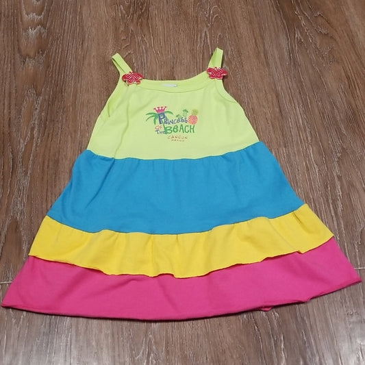 (3) Arli Toddler Girl's Cute Summer Dress Vacation Beach Colorful Cancun Mexico