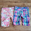 (8) The Children's Place Youth Girl's Floral Denim & Plaid Print Bermuda Shorts
