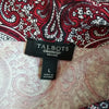 (L) Talbots Petites Paisley Print ¾ Sleeve V Neck Soft Rayon Blend Top Academia