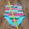 (12) George. Colorful Printed One Piece Swimsuit Beach Vacation Coastal Lake