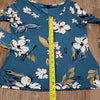 (S) RW&Co. Tropical Floral Print Long Sleeved Viscose Blend Top Casual Vacation