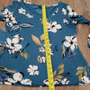 (S) RW&Co. Tropical Floral Print Long Sleeved Viscose Blend Top Casual Vacation