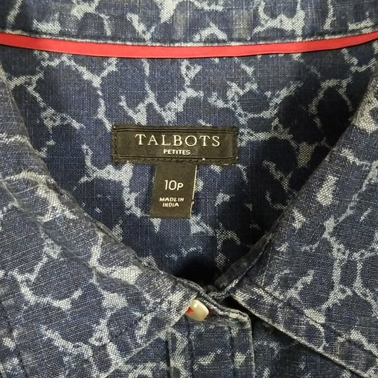 (10P) Talbots Academia Lightweight 100% Cotton Button Down Office Business