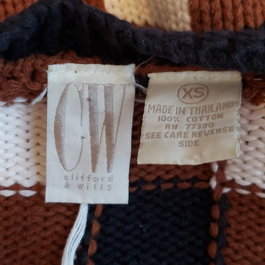 (XS) Vintage CW Clifford & Wills 100% Cotton Sweater Cottagecore Academia Cozy