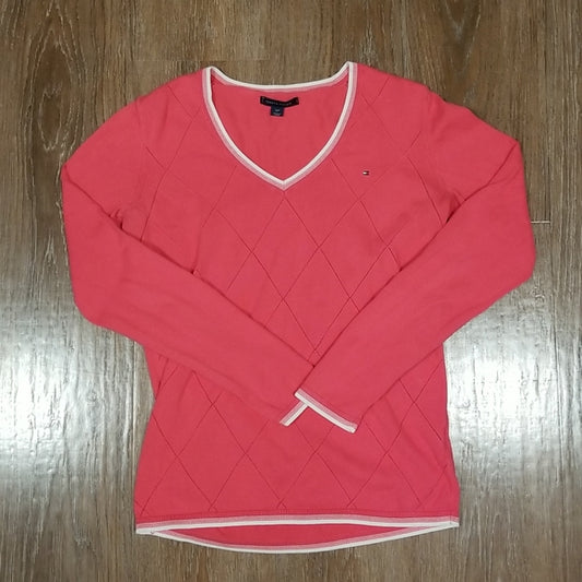 (S) Tommy Hilfiger 100% Cotton V Lightweight Comfy Layering  Academia Preppy