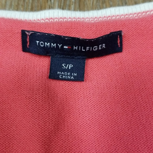 (S) Tommy Hilfiger 100% Cotton V Lightweight Comfy Layering  Academia Preppy