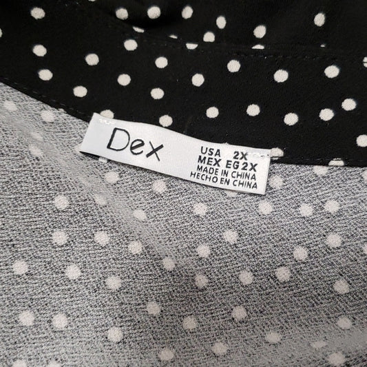 (2X) NWT Dex Black Dot Printed Business Casual Comfy Stretch Everyday