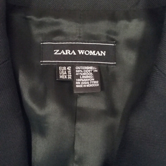 (10) Zara Woman Office Workwear Formal Embroidery Padded Shoulders Professional