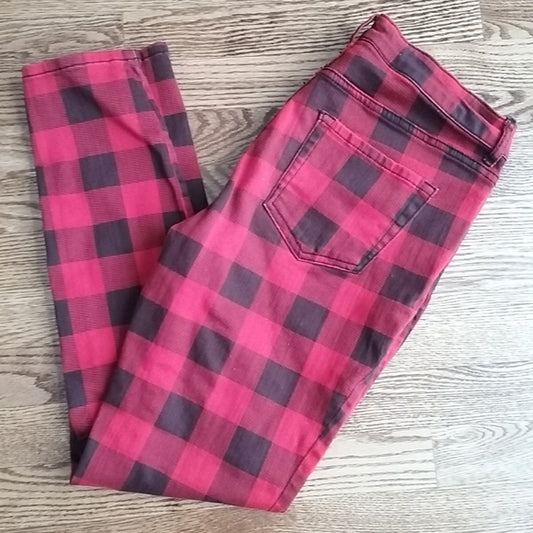 (29) Forever 21 Buffalo Plaid Print Stretch Jeggings Skinny Lumberjack Cabin