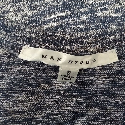 (S) Max Studio Heathered Soft Long Top Asymmetrical Casual Weekend Comfy
