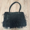 Vintage Danier Genuine Leather Shell Fringe Handbag Classy Fancy Night Out