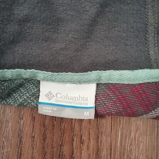 (M) Columbia Plaid Print Casual Outdoors Camping Hiking Comfy Hooded