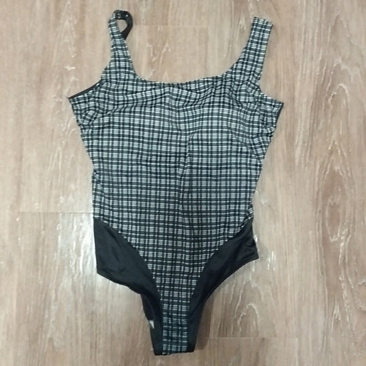 (18W) Maillot Baltex Body I.D Plaid Print One Piece Swimsuit Classic Pool Beach