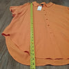 (XL) NWT Denver Hayes 100% Viscose Ruffle Shoulder Light Orange Blouse Colorful