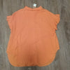 (XL) NWT Denver Hayes 100% Viscose Ruffle Shoulder Light Orange Blouse Colorful