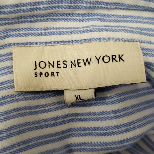 (XL) Jones New York Sport Stripe 100% Cotton Cottagecore Lightweight Semi-Formal