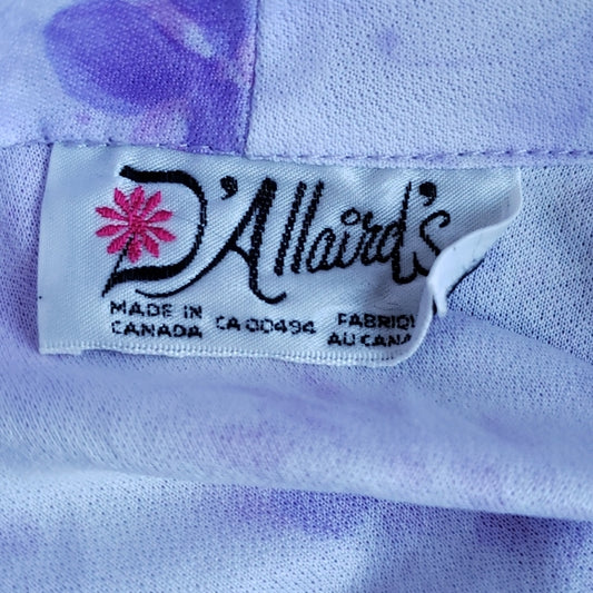 (L) D'Allaird's Vintage Made In Canada Floral Pastel Tie Neck Blouse Colorful